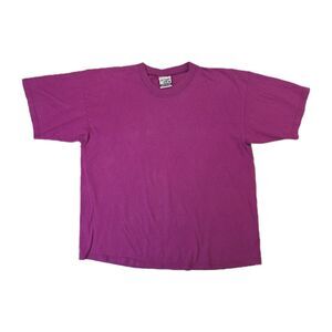 Vintage 90s Lee Sturdy Tees Blank Magenta Pink T-Shirt Women's L USA Heavyweight